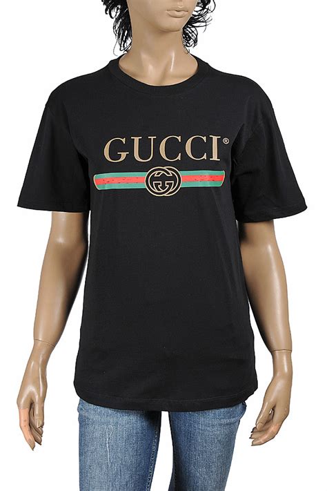 gucci logo printed t shirt|gucci logo t shirt women's.